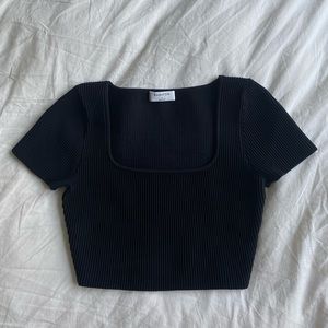 Babaton sculpt knit squareneck top
